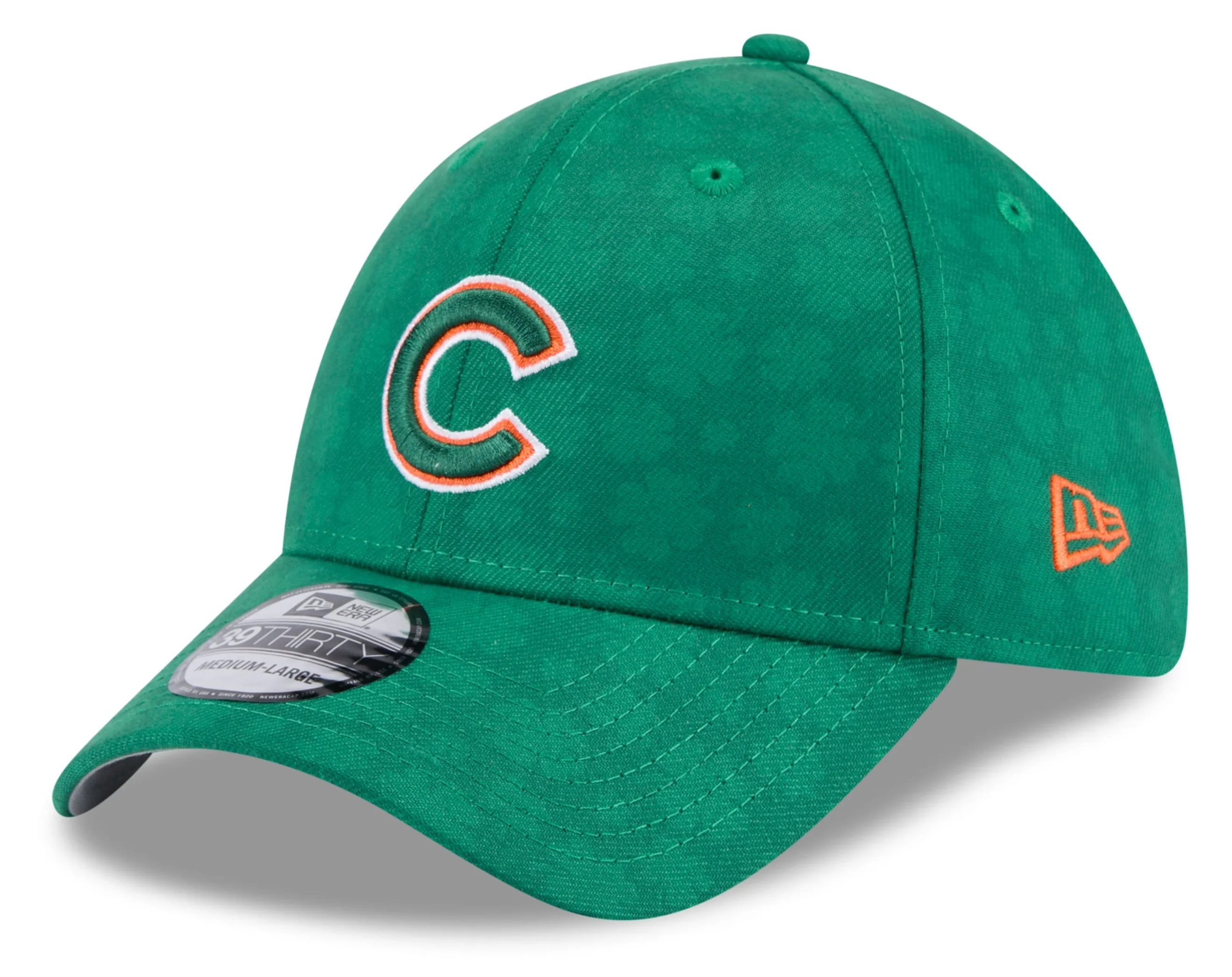 Chicago Cubs Kelly Green MLB 2025 St. Patrick's Day New Era 39THIRTY Flex Fit Hat