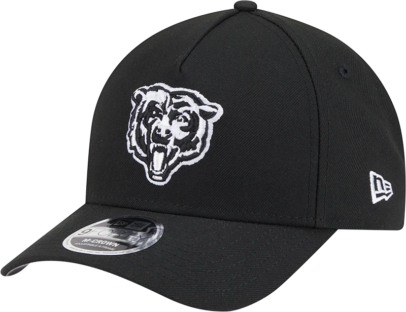 Chicago Bears New Era Black & White Primary 9FORTY A-Frame M-Crown Adjustable Hat