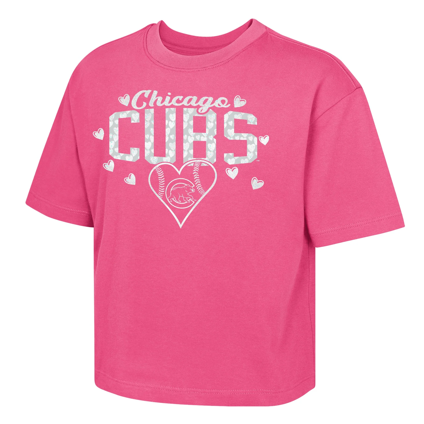 Youth Girls Chicago Cubs Pink Luv 4 Team Boxy T-Shirt
