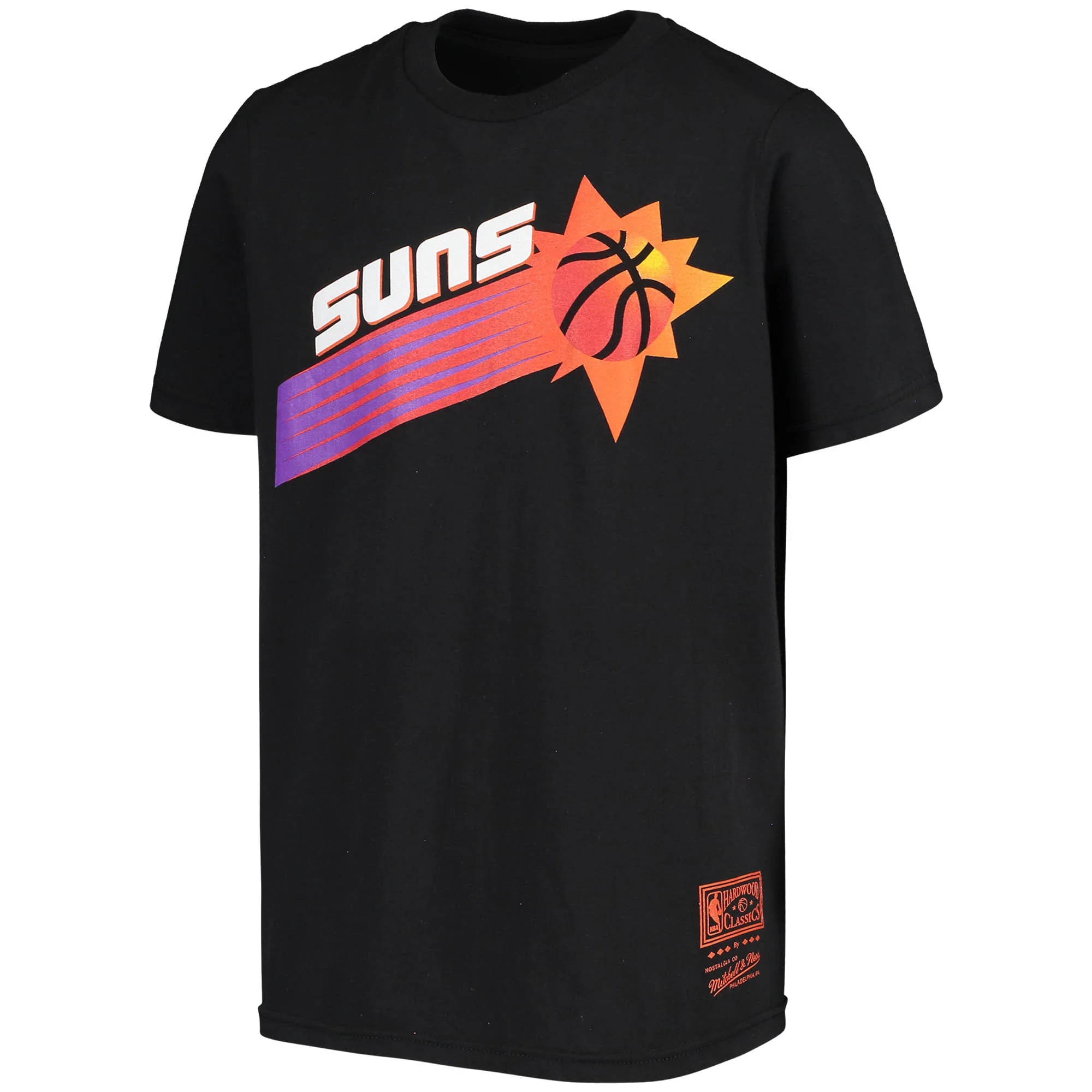Phoenix Suns Mitchell & Ness Youth Throwback Logo Hardwood Classics Burst T-Shirt - Black