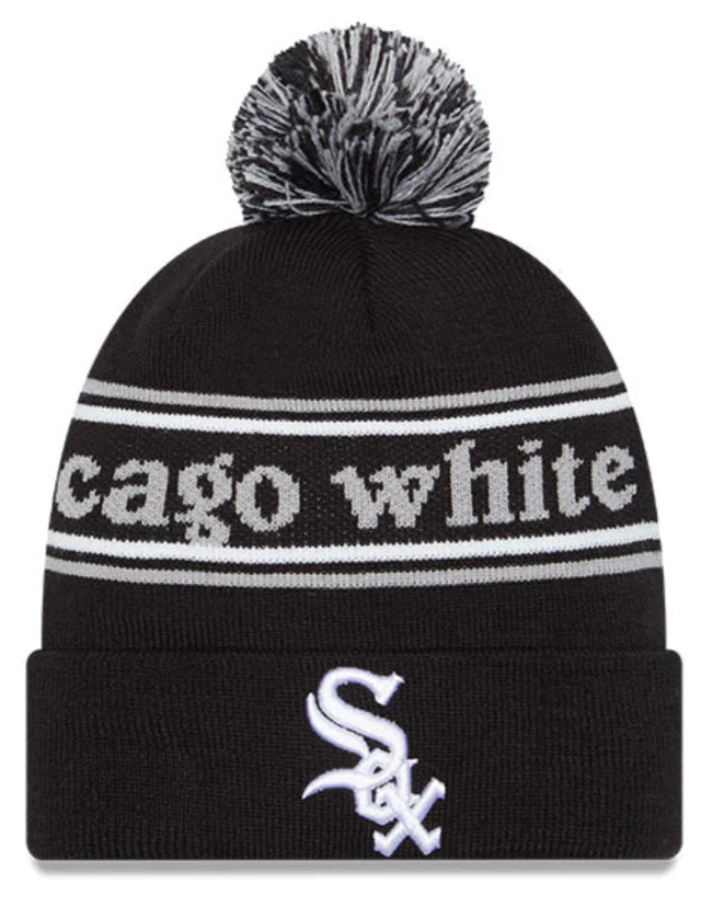 Chicago White Sox Black New Era Marquee Cuffed Knit Hat with Pom