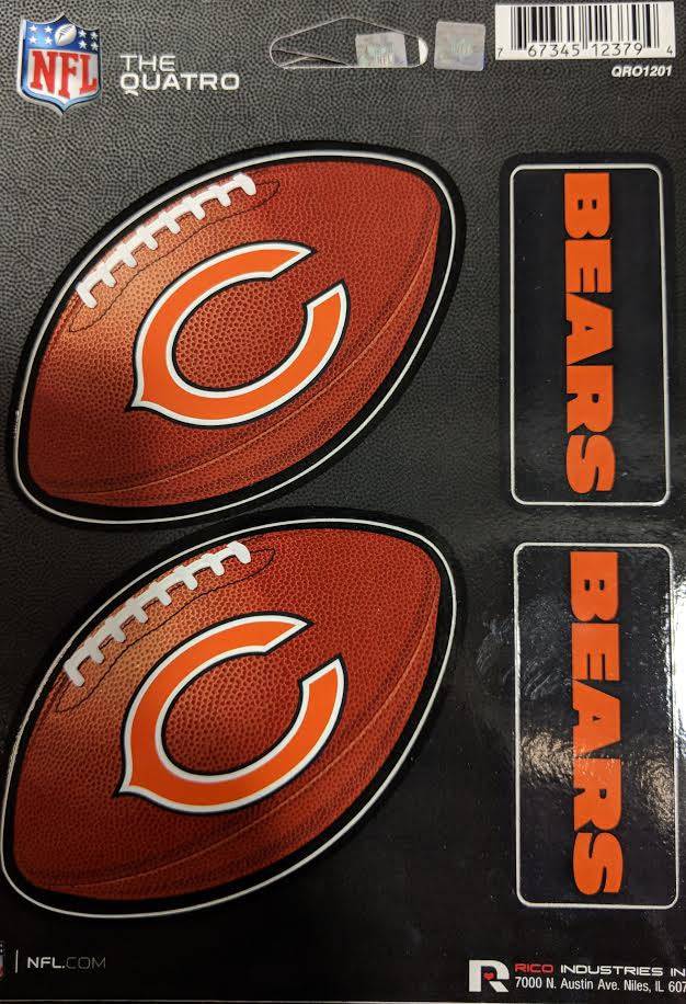 Chicago Bears The Quatro Decal Sheet