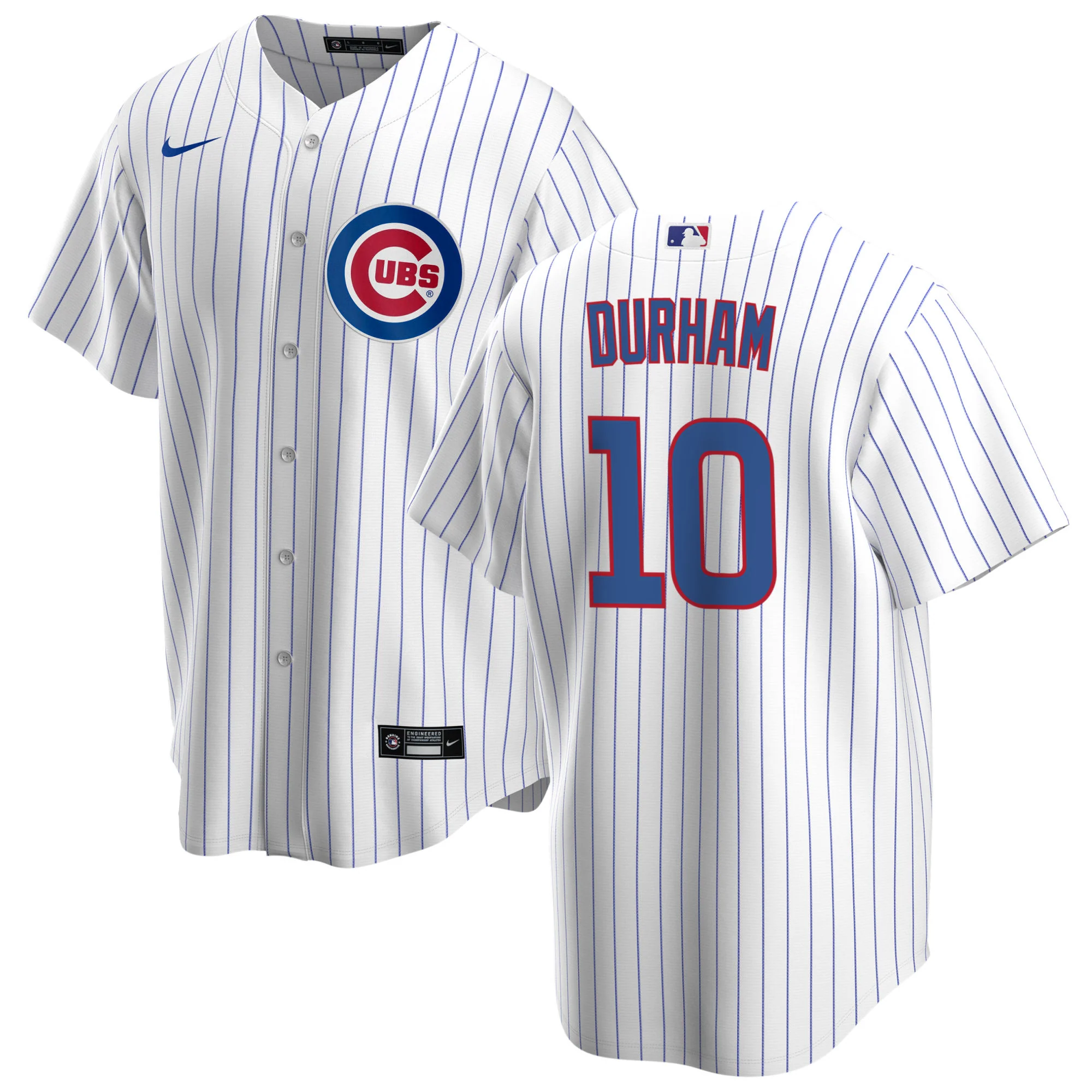 NIKE Men's Leon Durham Chicago Cubs Premium Twill White Home Replica Jersey