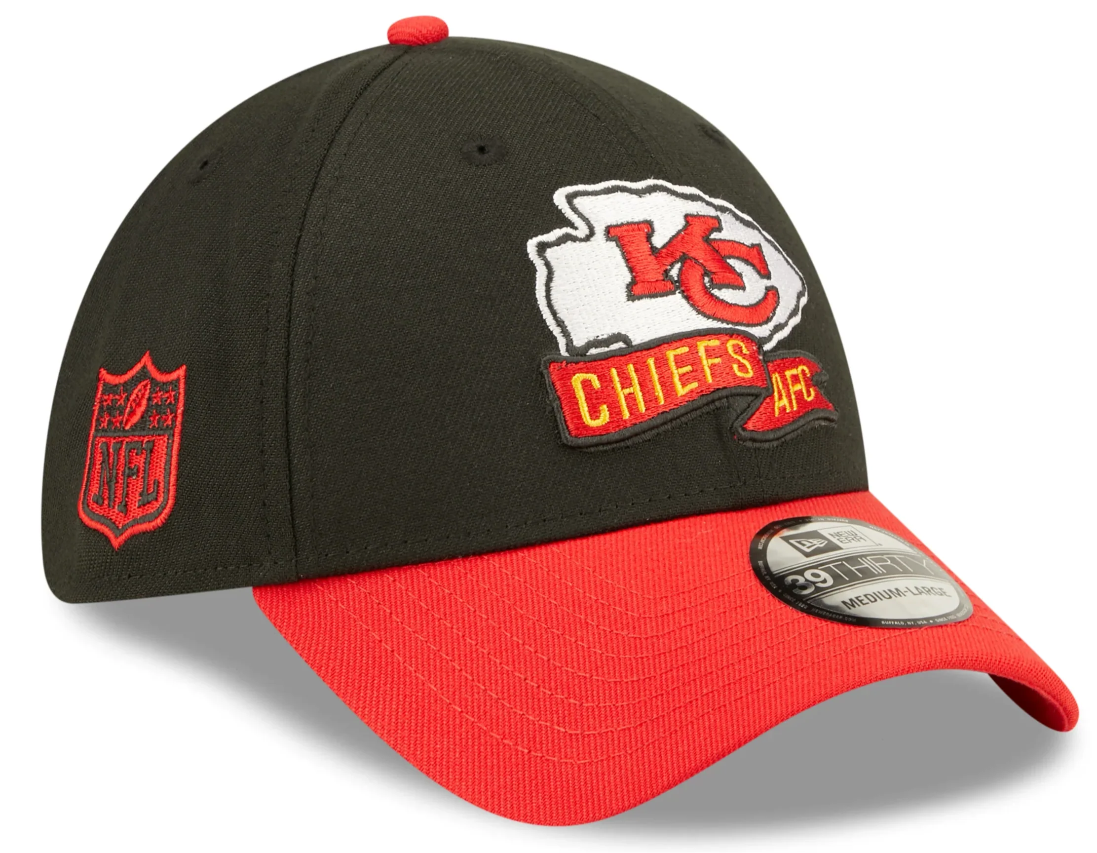 Men's Kansas City Chiefs New Era Black/Red 2022 Sideline 39THIRTY Flex Hat