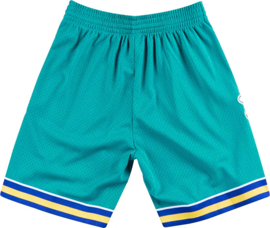 Men's New Orleans Hornets Mitchell and Ness Hardwood Classics Teal 2005-06 Swingman Shorts