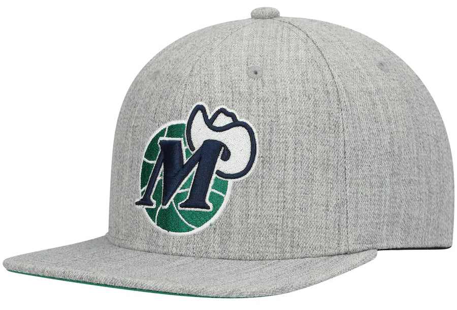 Dallas Mavericks HWC Gray Heathered 2.0 Mitchell & Ness Snapback Hat