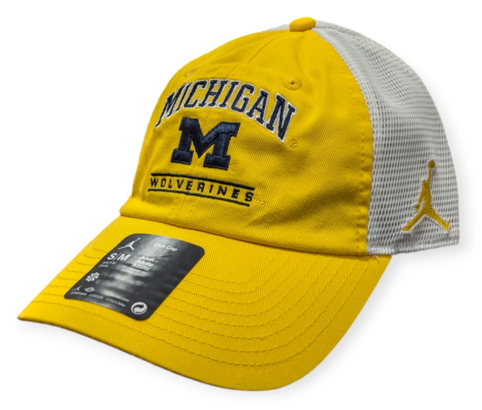 Michigan Wolverines Nike Yellow Club Jumpman Unstructured Adjustable Trucker Hat