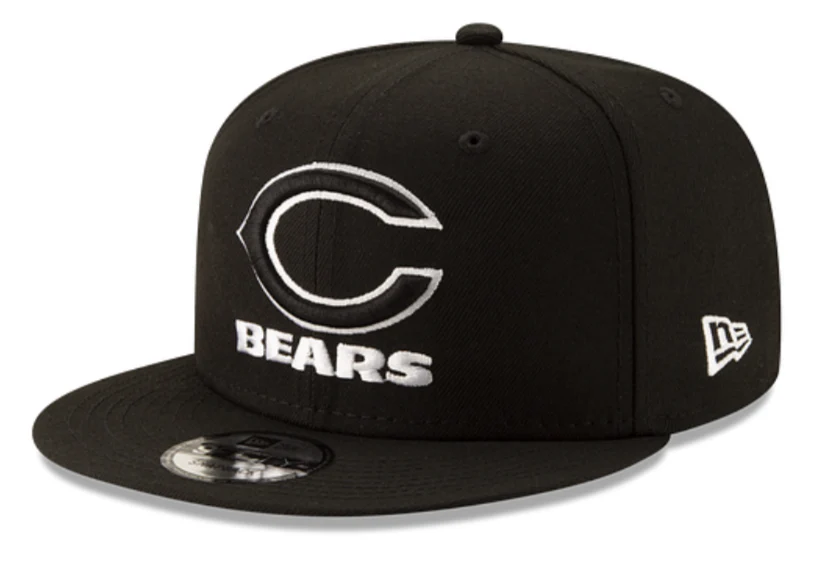 Chicago Bears New Era Black and White Basic 9FIFTY Adjustable Hat