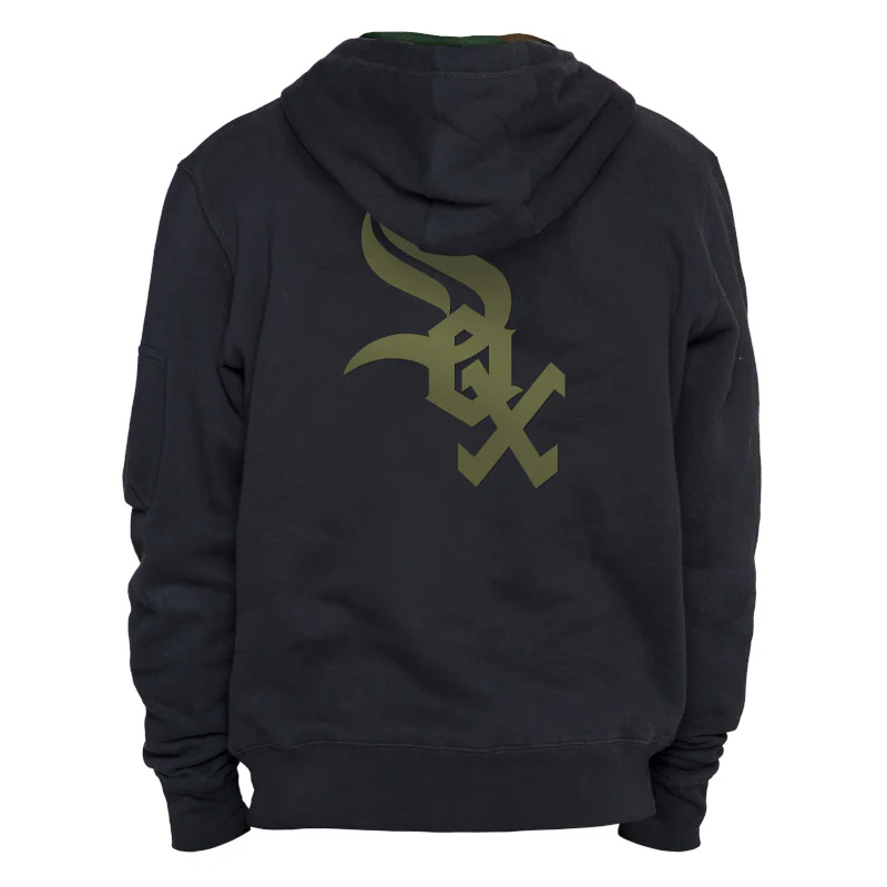 Mens Chicago White Sox Alpha Industries New Era Black Primary Logo Hoodie