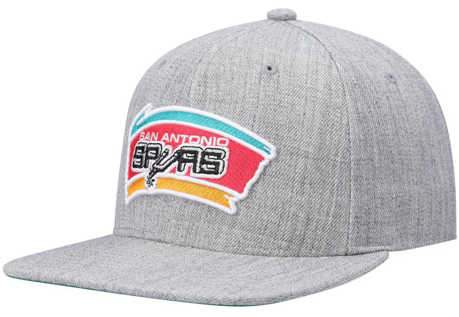 San Antonio Spurs HWC Gray Heather 2.0 Mitchell & Ness Snapback Hat