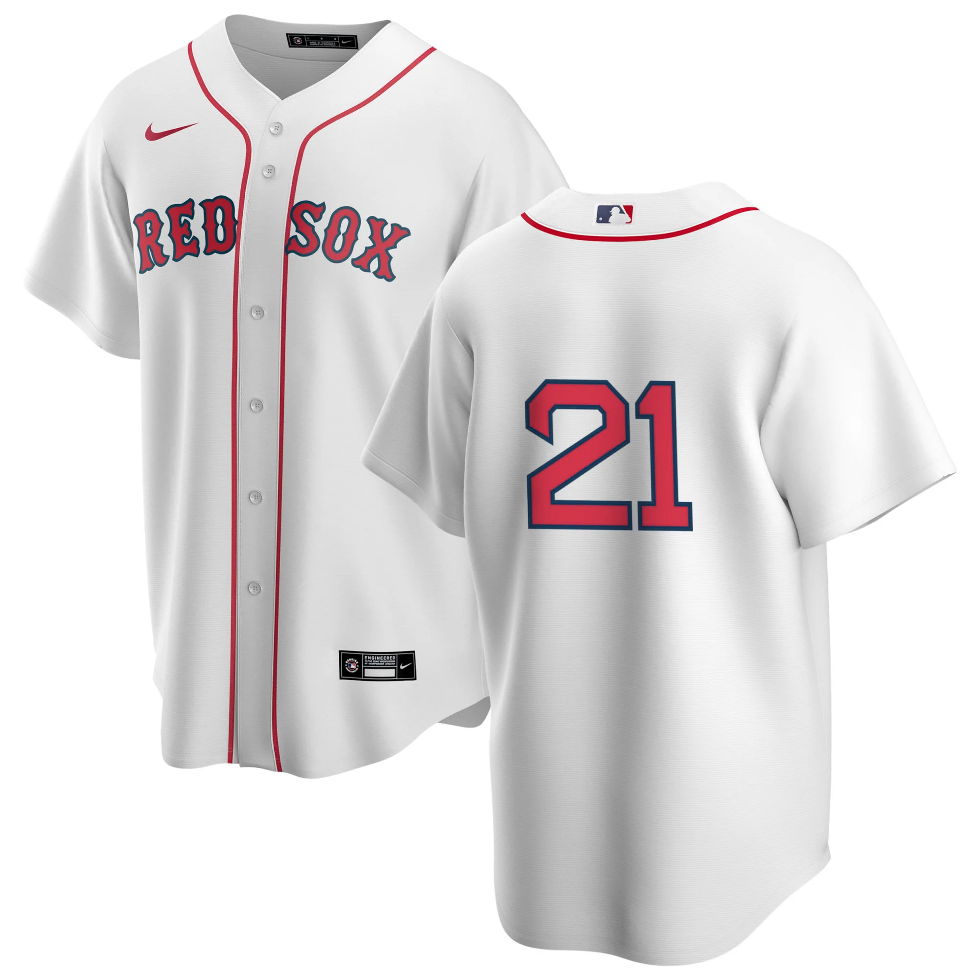 Men's Nike Boston Red Sox Roger Clemens #21 Home Official Replica Player Jersey