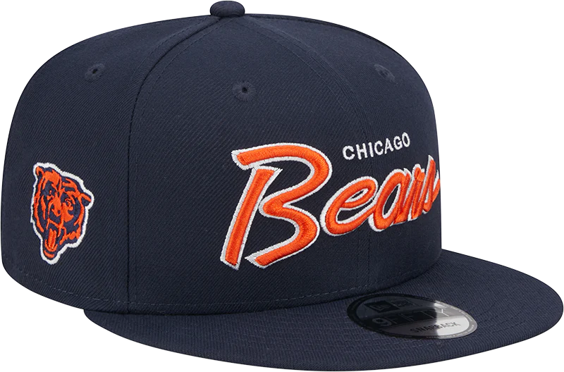 Chicago Bears New Era Navy Script 9FIFTY Adjustable Snapback Hat