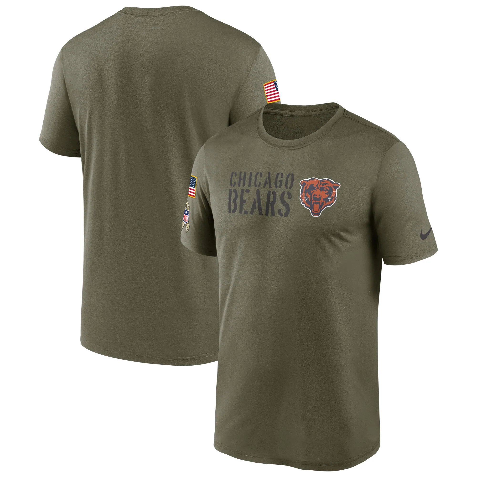 Men's Chicago Bears Nike Olive Salute to Service Legend Team T-Shirt