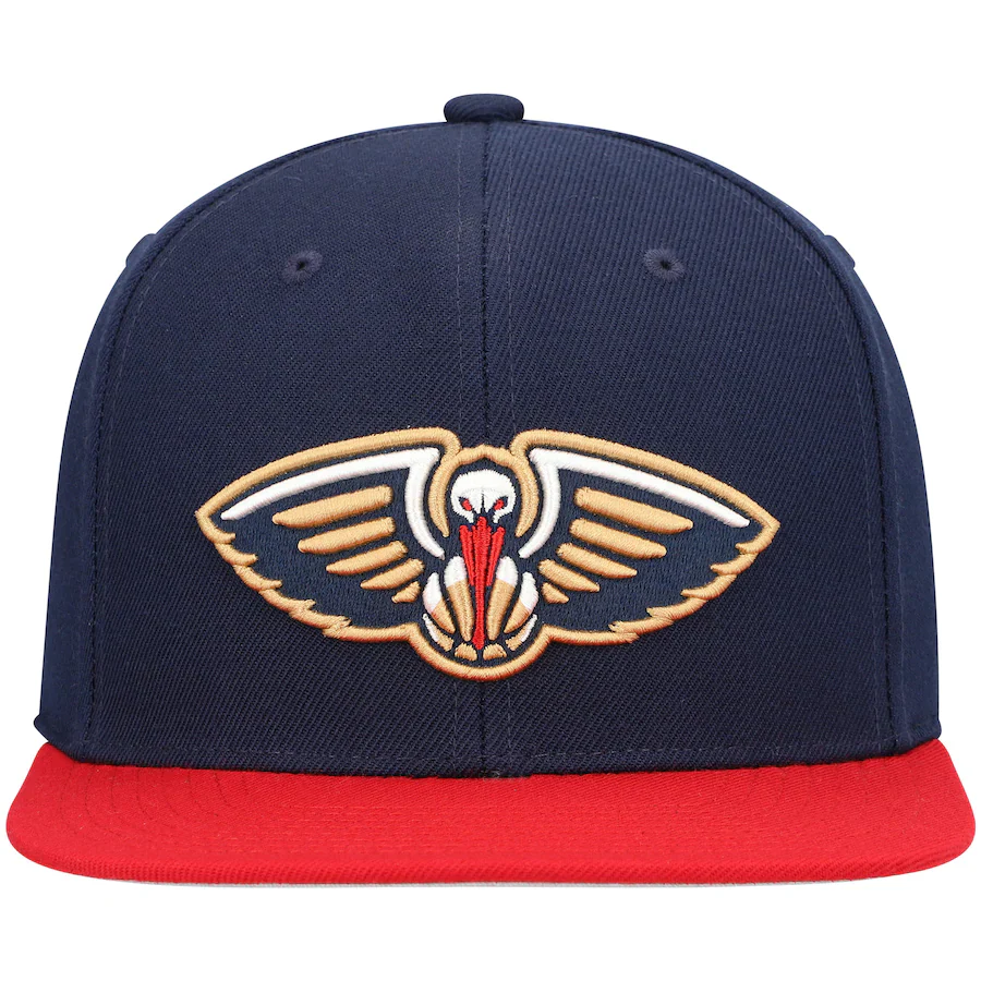 Men's Mitchell & Ness Navy/Red New Orleans Pelicans Team Two-Tone 2.0 Snapback Hat