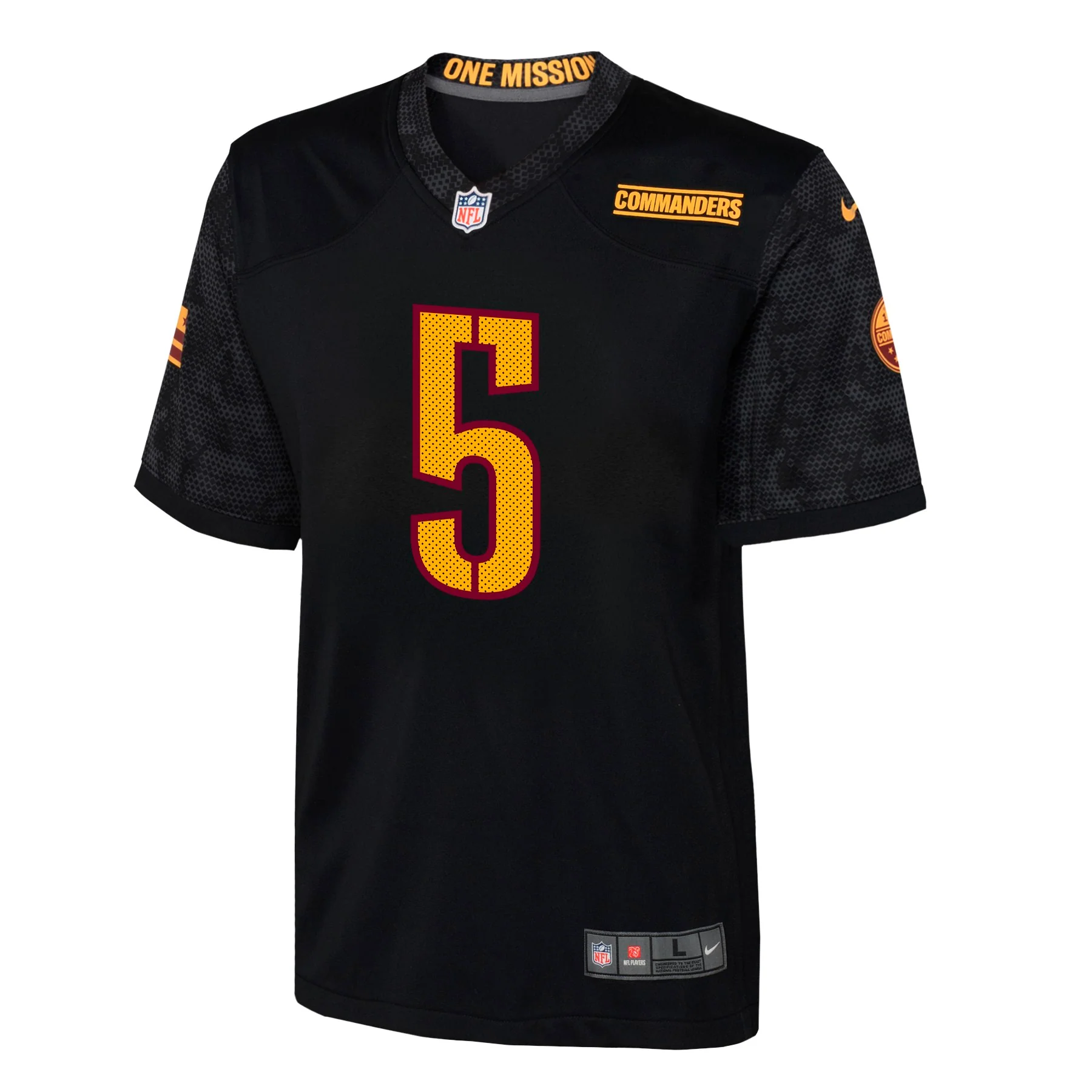 Youth Washington Commanders Jayden Daniels Nike Black Alternate Game Jersey