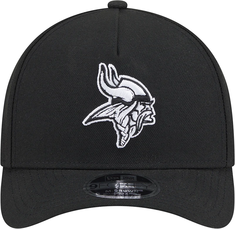 Minnesota Vikings New Era Black & White Primary 9FORTY A-Frame M-Crown Adjustable Hat