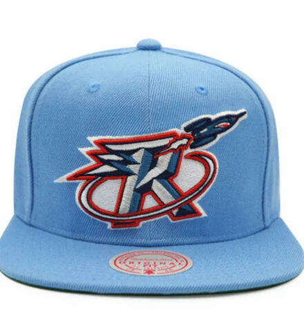 Men's Mitchell & Ness Houston Rockets Hardwood Classics Sky Blue Adjustable Snapback Hat