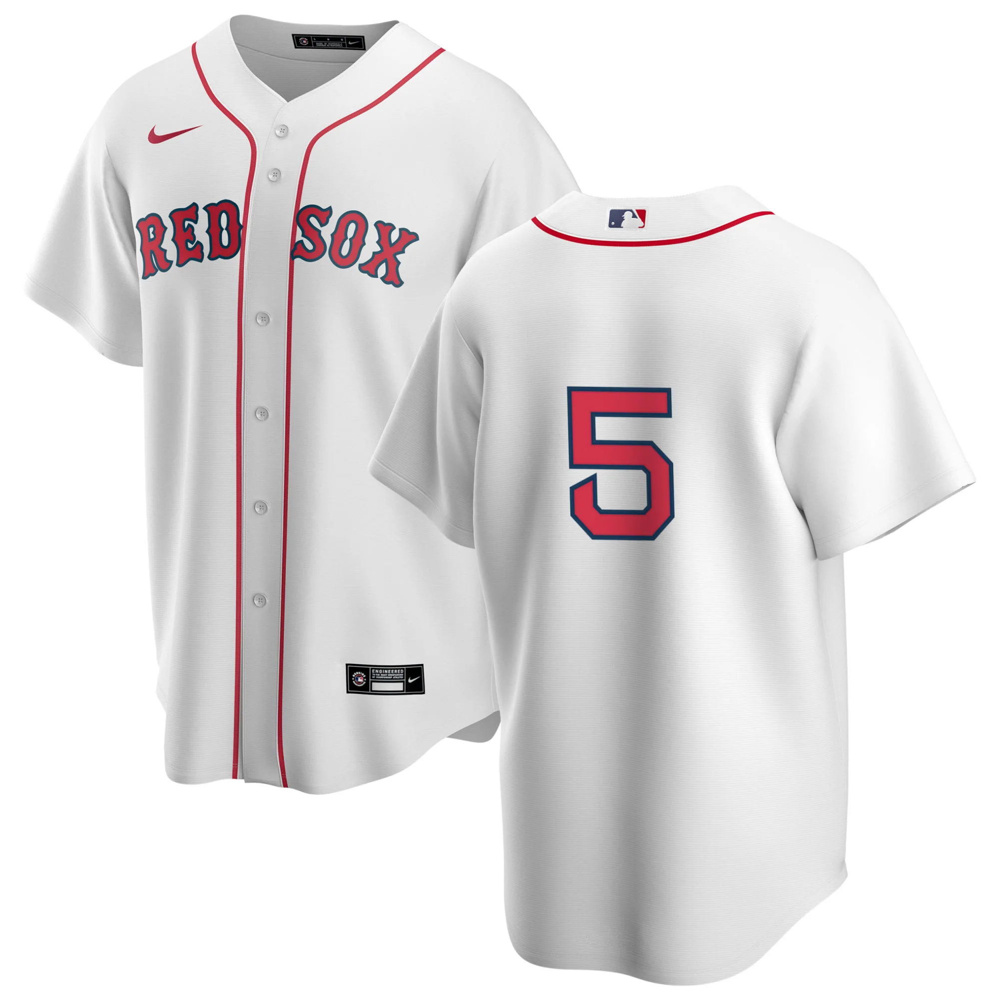 Men's Nike Boston Red Sox Nomar Garciapara #5 Home Official Replica Player Jersey