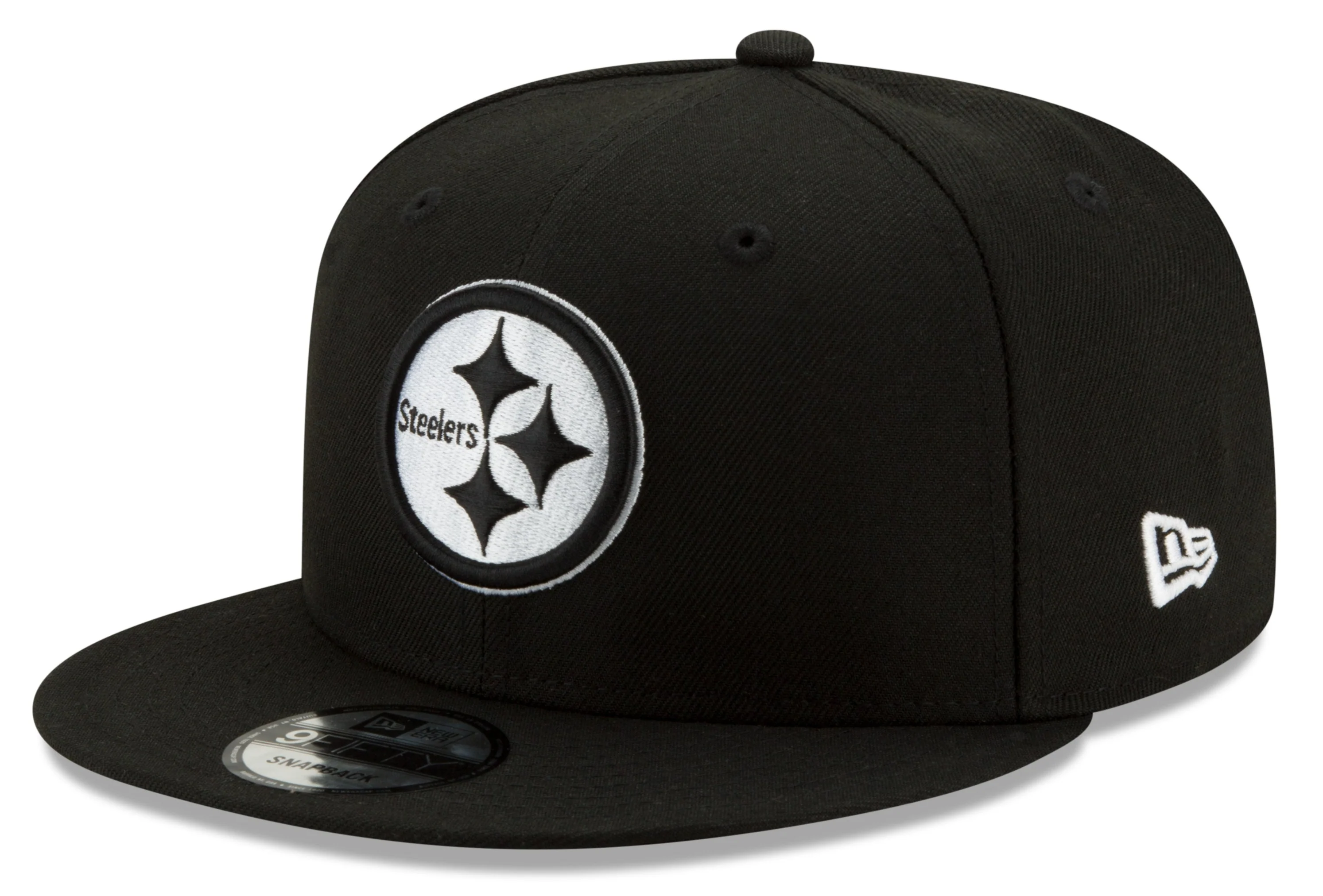 Pittsburgh Steelers New Era Black and White Basic 9FIFTY Snapback Hat