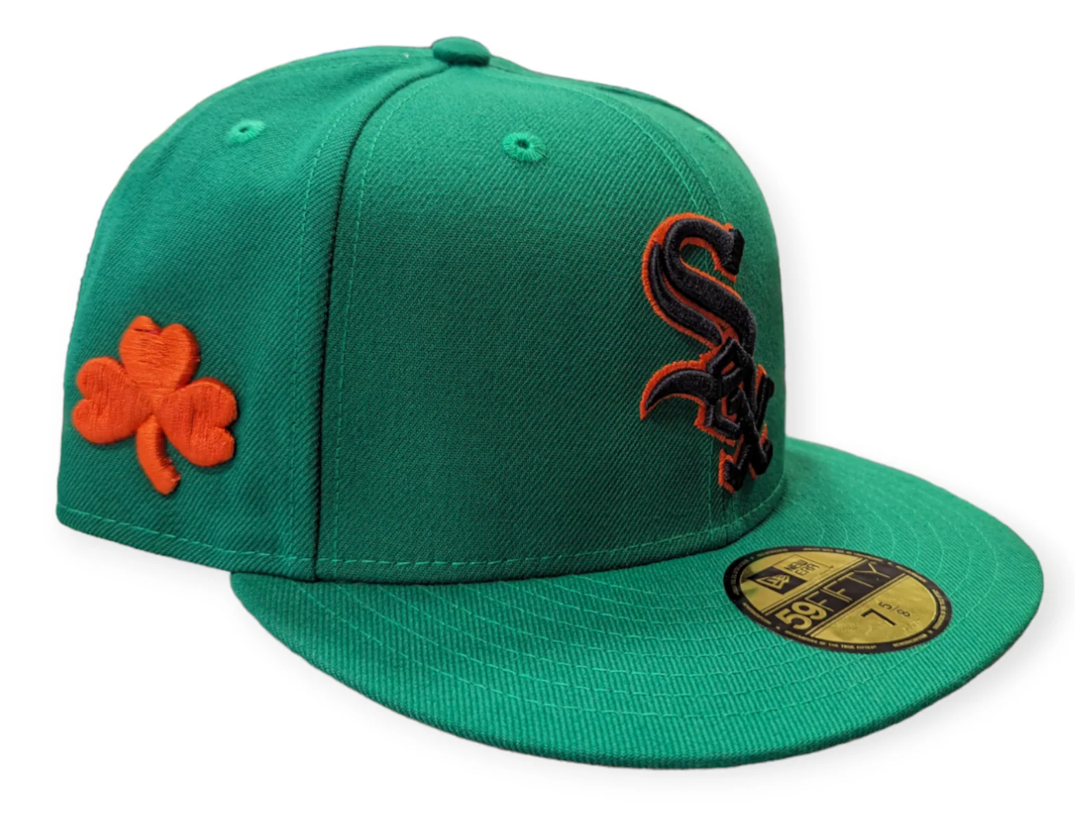 Chicago White Sox New Era Kelly Green/Orange 59FIFTY Lucky Fitted Hat