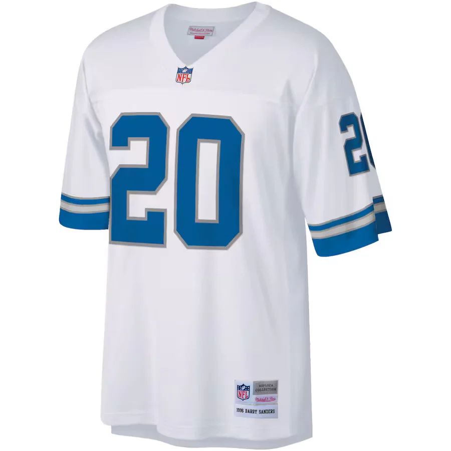 Mens Detroit Lions Barry Sanders Mitchell & Ness White Legacy Replica Jersey