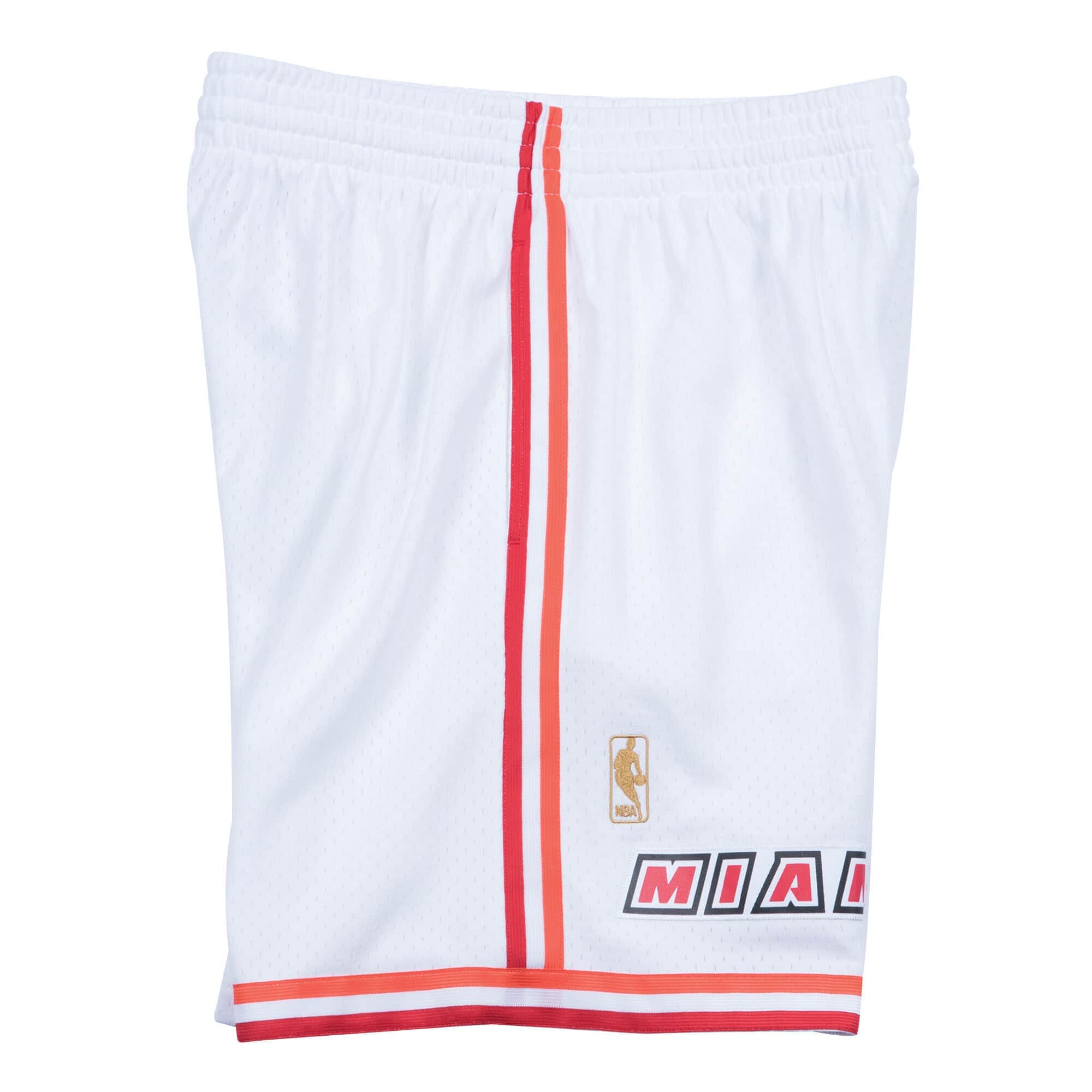 Men's Miami Heat Mitchell and Ness Hardwood Classics White 1996-97 Swingman Shorts