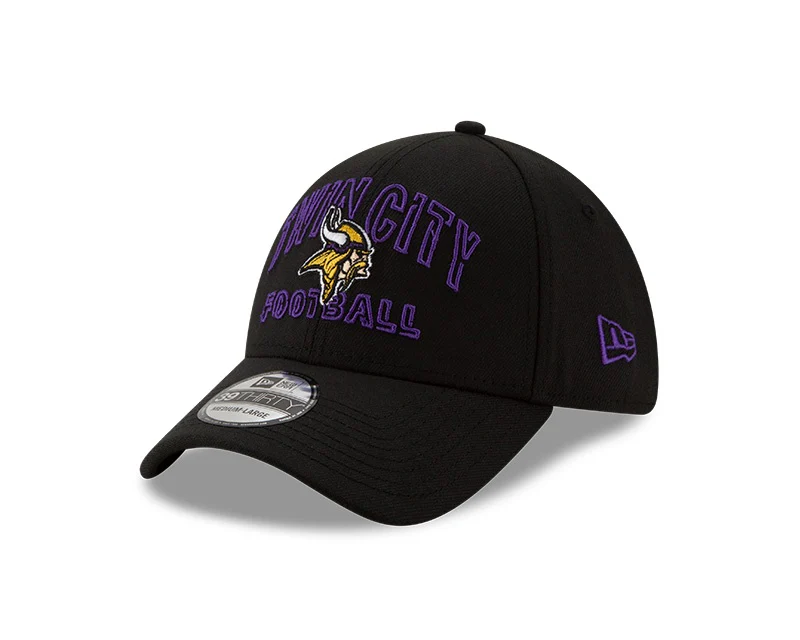 Men's Minnesota Vikings New Era 2020 NFL Draft Alternate Black 39THIRTY Flex Hat