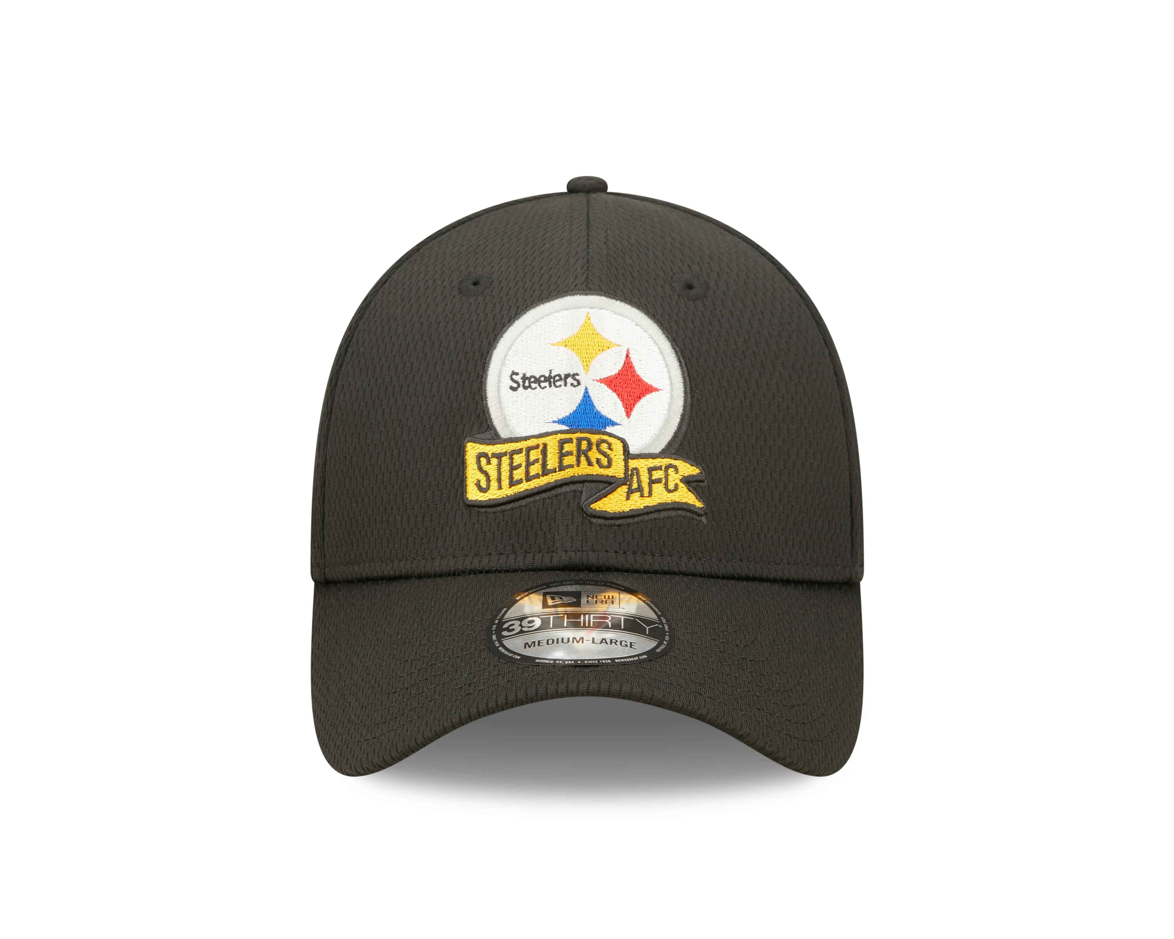 Men's Pittsburgh Steelers New Era Black 2022 Sideline Coaches 39THIRTY Flex Hat