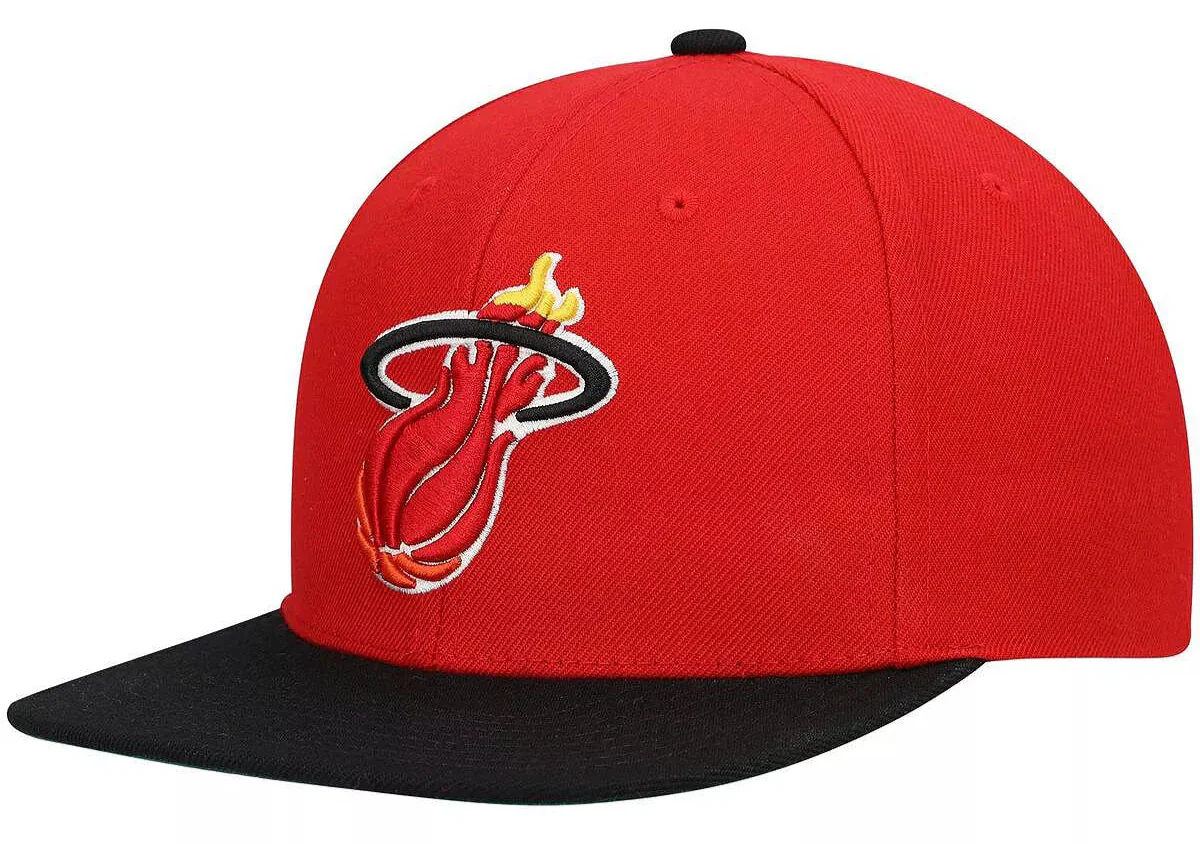 Men's Miami Heat Mitchell & Ness 2-Tone 2.0 Snapback Hat-Red/Black
