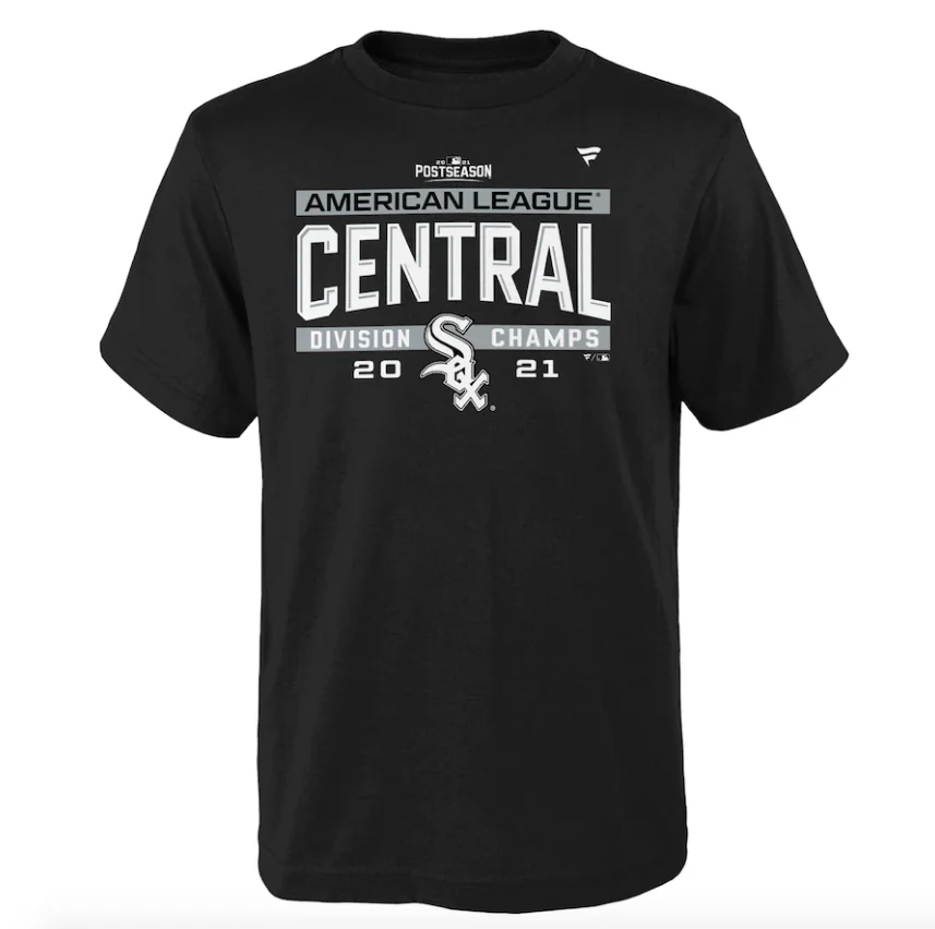 Youth Chicago White Sox Black 2021 AL Central Division Champions Locker Room T-Shirt