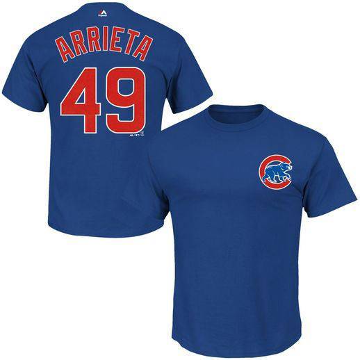 Chicago Cubs Jake Arrieta Adult Player T-Shirt
