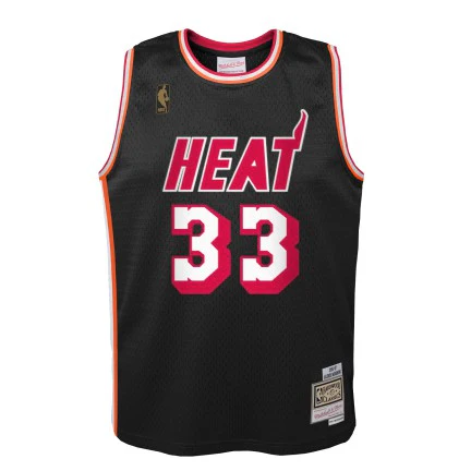 Youth Miami Heat Alonzo Mourning Mitchell & Ness Black 1996-97 Hardwood Classics Jersey