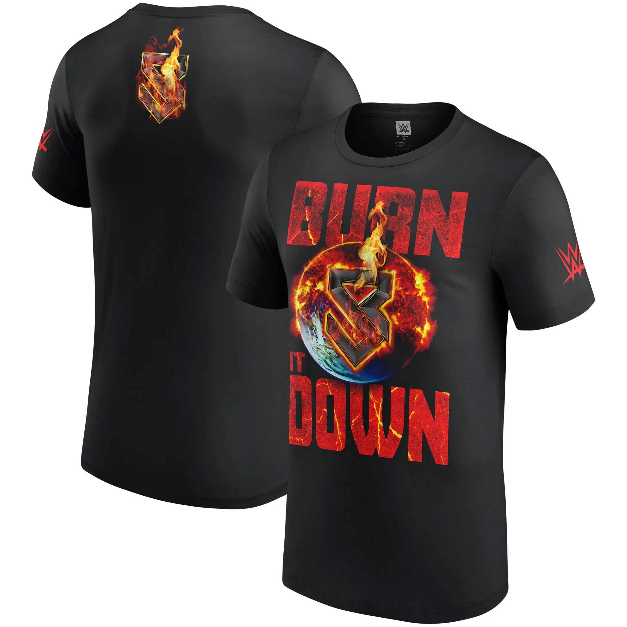 Men's WWE Seth Rollins Burn It Down Black T-Shirt