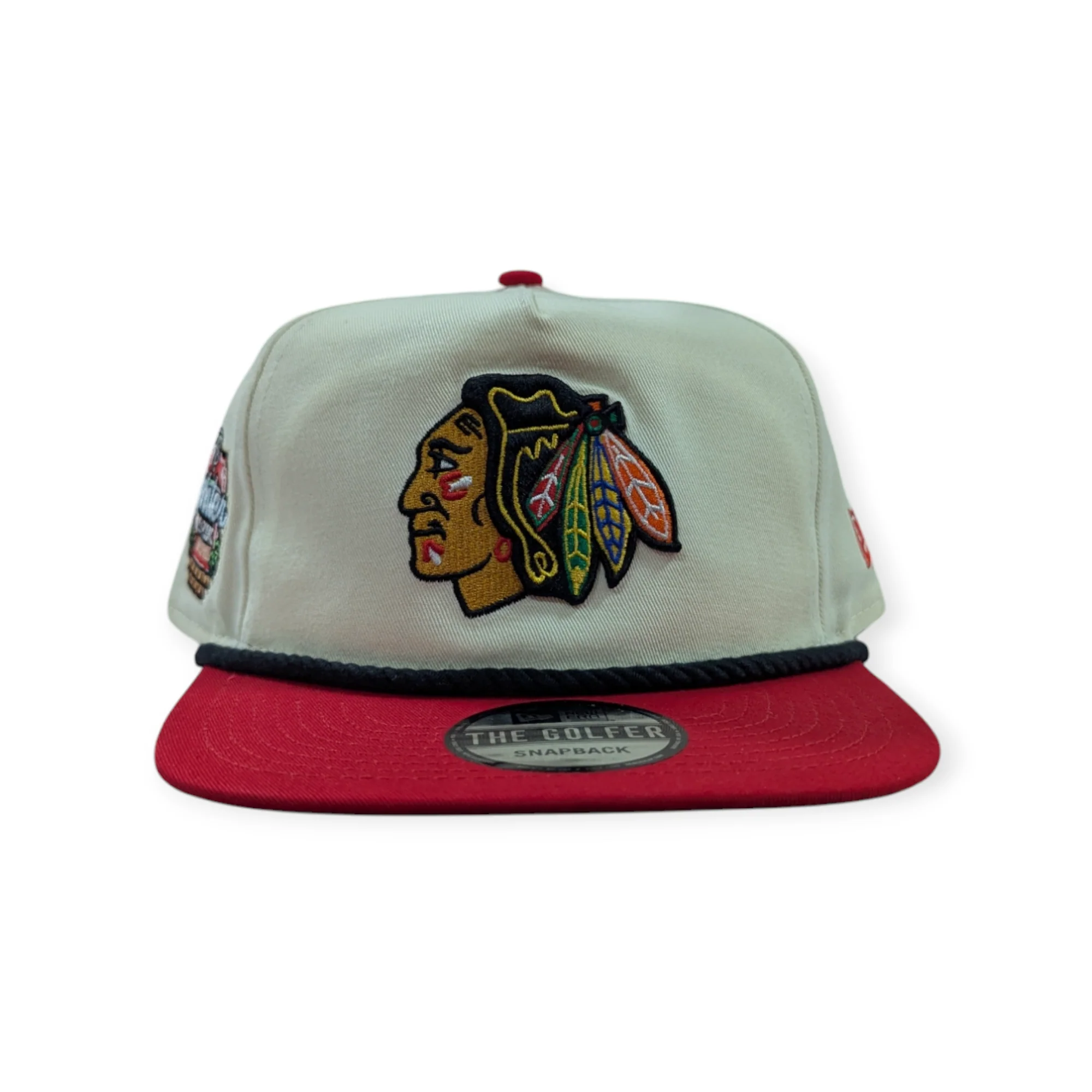 Men's Chicago Blackhawks New Era Chrome/Red 2025 Winter Classic Golfer Adjustable Hat