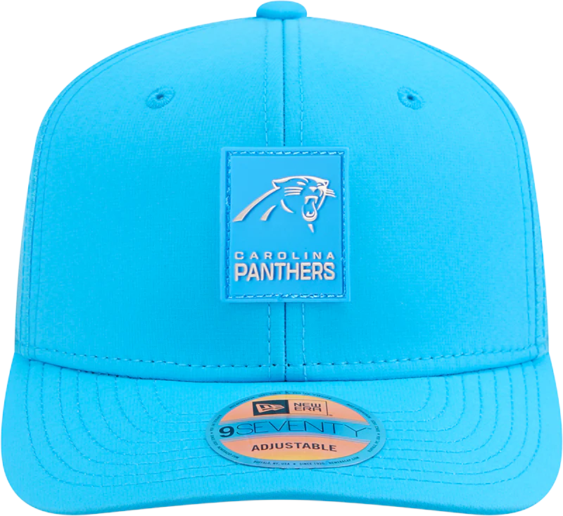 Men's Carolina Panthers New Era Teal 2025 Sideline 9SEVENTY Trucker Adjustable Hat