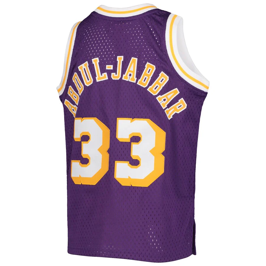 Youth Los Angeles Lakers Kareen Abdul-Jabbar Mitchell & Ness Purple 1983-84 Hardwood Classics Swingman Jersey