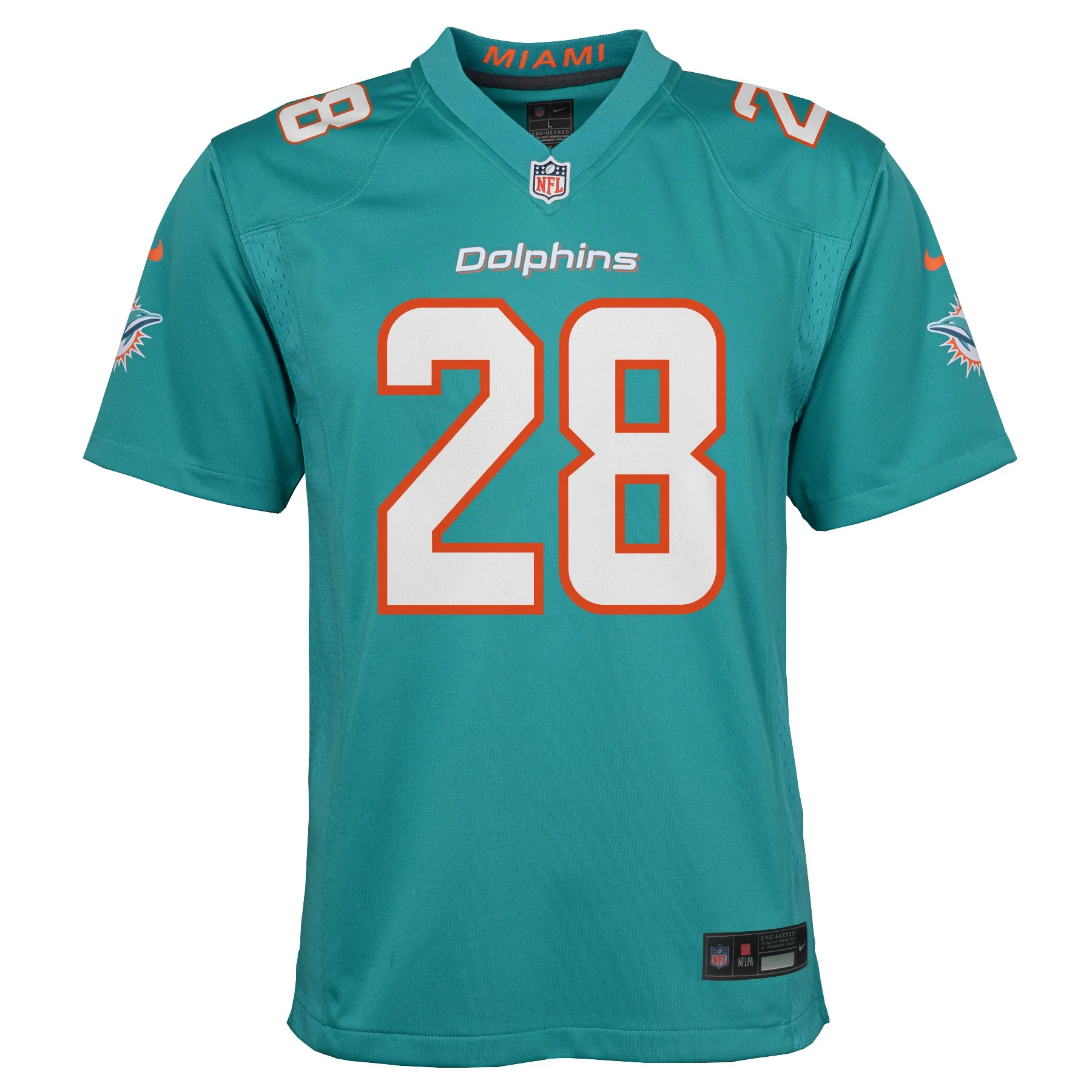 Youth De'Von Achane Miami Dolphins Nike Aqua Game Replica Jersey
