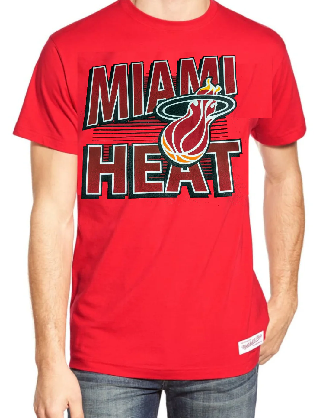 Men's Miami Heat Dark Red Classic Block Letter Tee