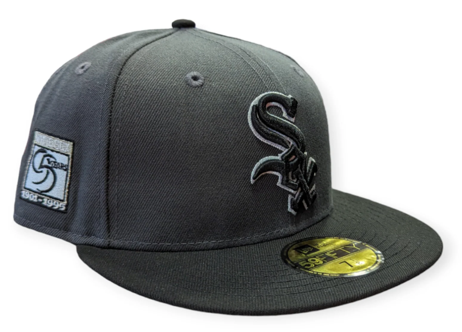 Chicago White Sox New Era Graphite/Black 95th Anniversary 59FIFTY Fitted Hat