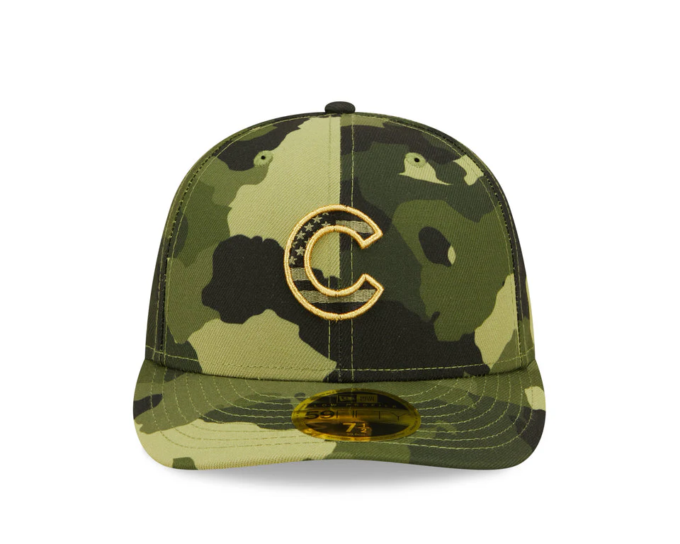 Chicago Cubs New Era Low Profile 2022 MLB Armed Forces Day On-Field 59FIFTY Fitted Hat - Camo