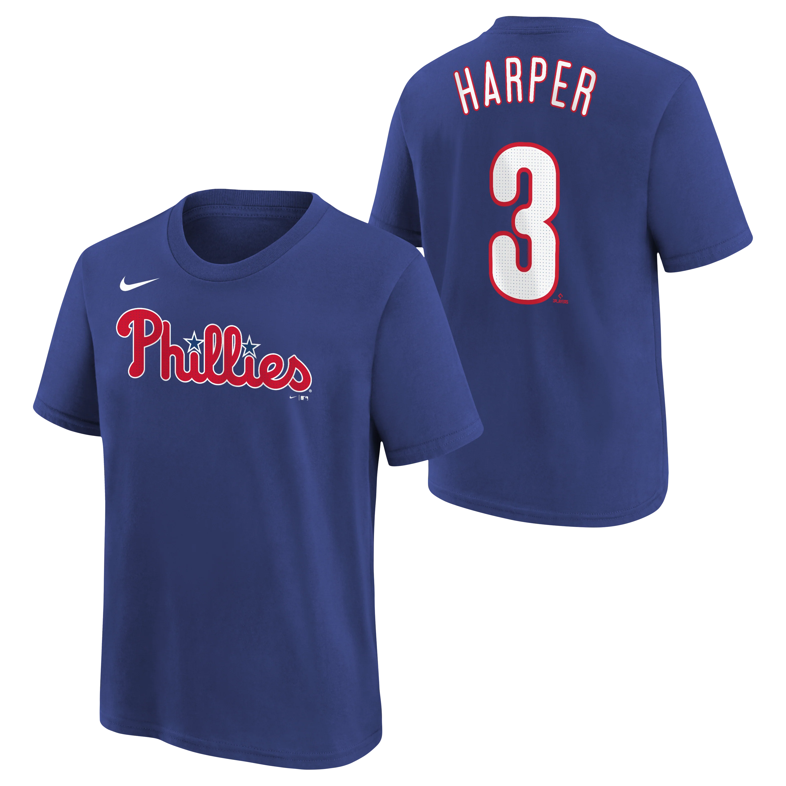 Youth Bryce Harper Nike Royal Blue FUSE Player Name & Number T-Shirt