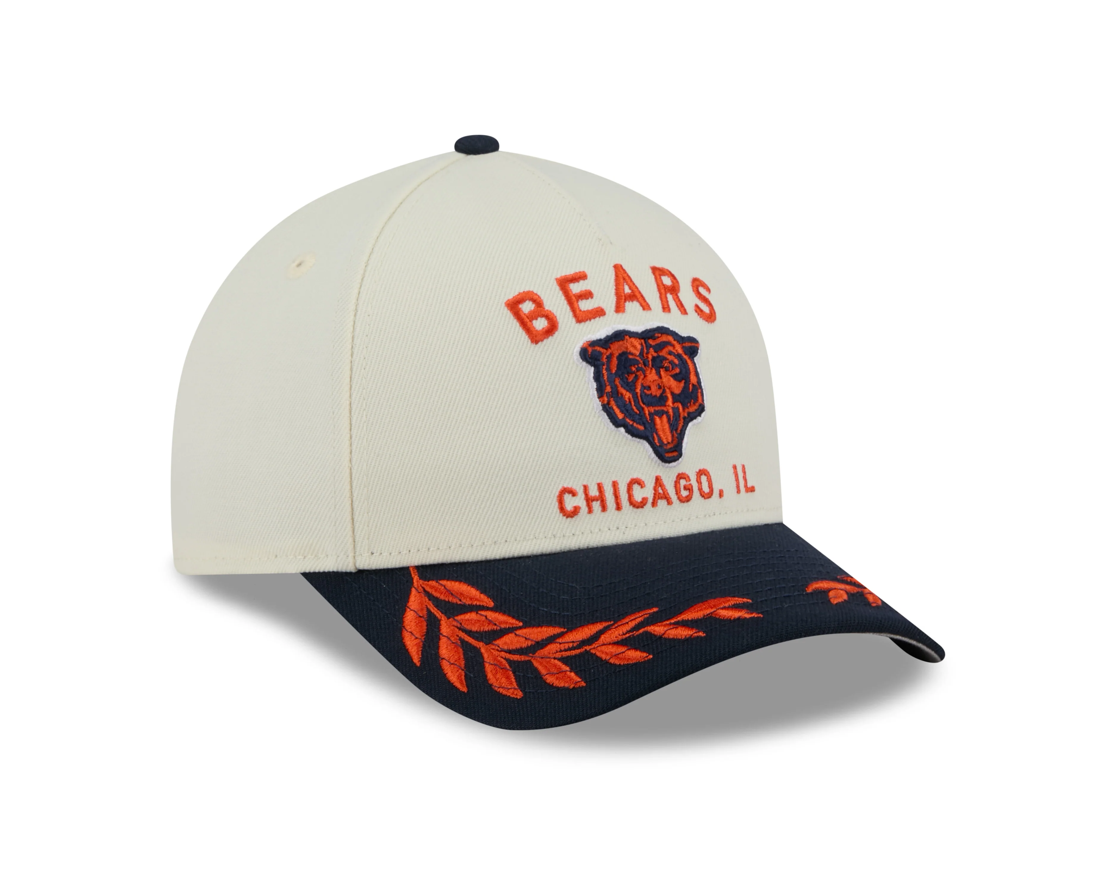 Men's Chicago Bears New Era 2025 NFL Draft Chrome M-Crown 9FORTY Snapback Adjustable Hat