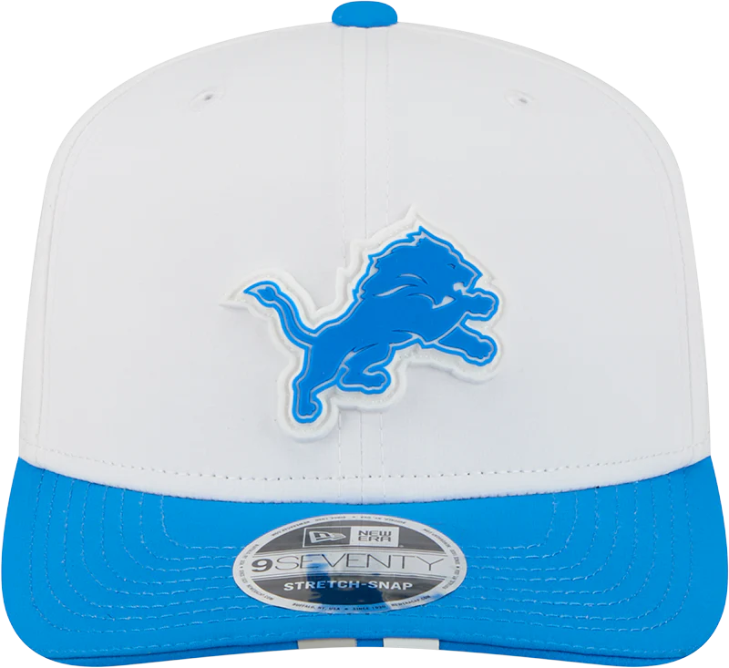 Men's Detroit Lions New Era White/Blue 2025 NFL Training Camp 9SEVENTY Adjustable Hat