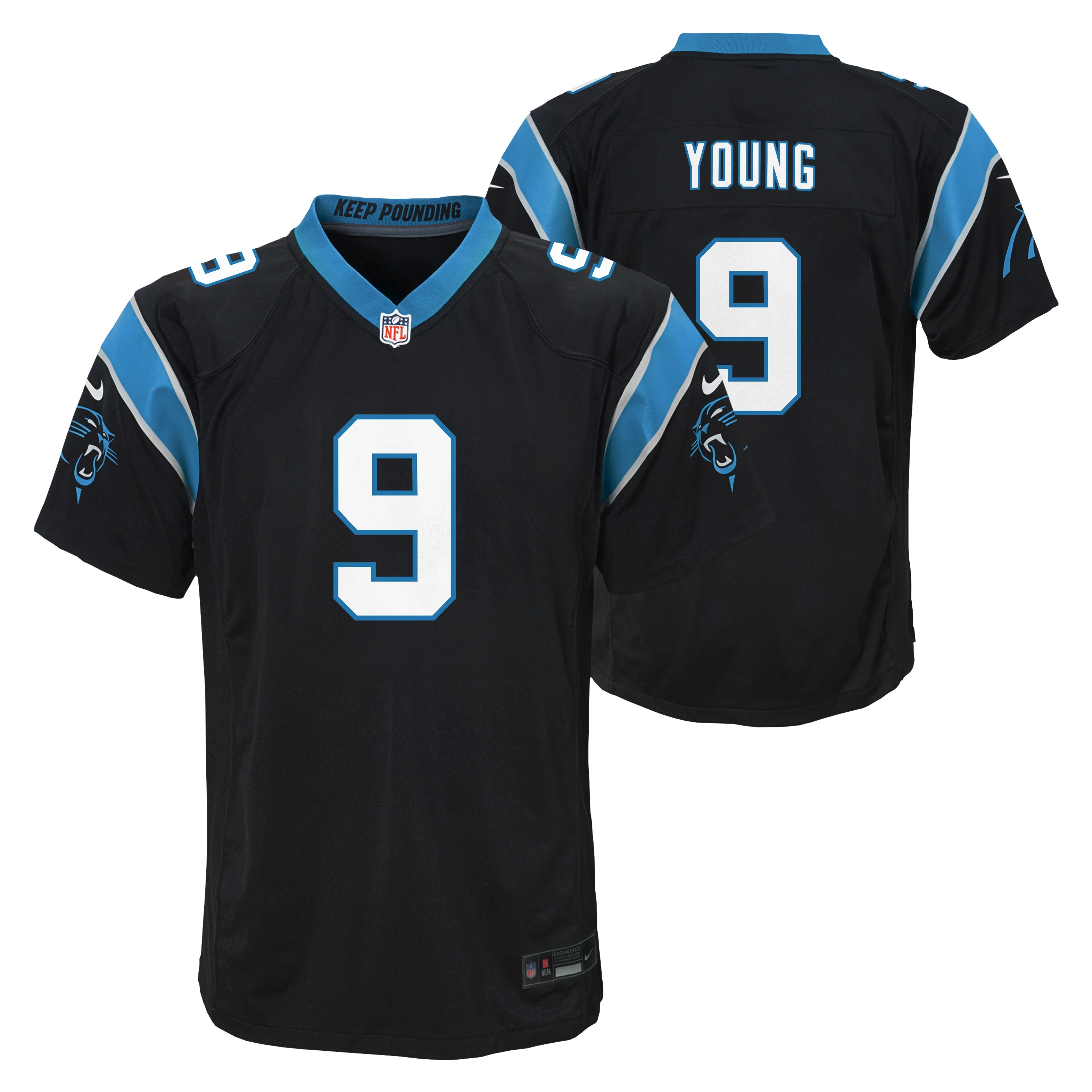 Youth Carolina Panthers Bryce Young Nike Black Game Jersey