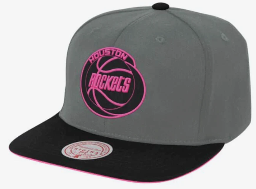 Men's Houston Rockets NBA Neon Lights HWC Mitchell & Ness Snapback Hat