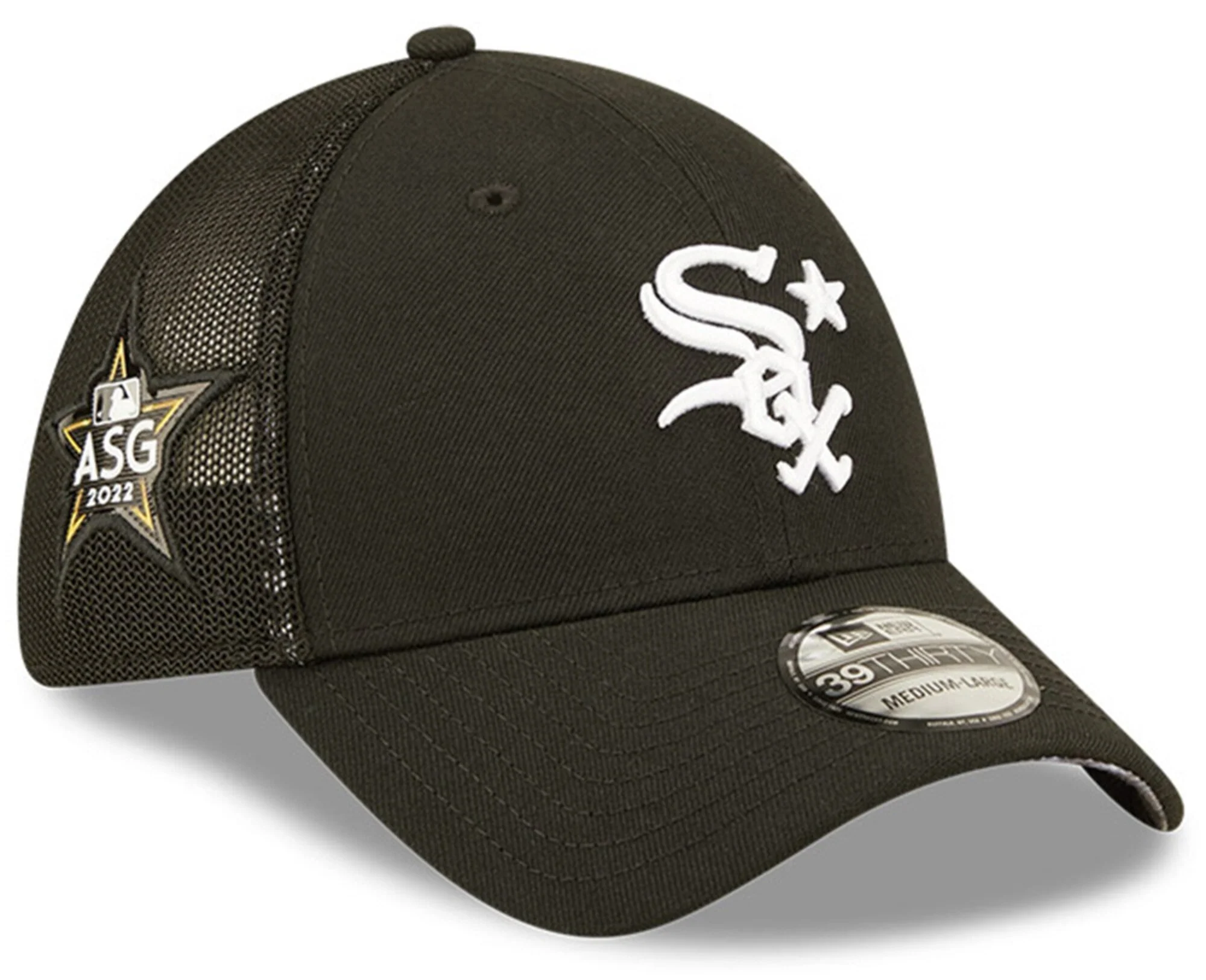 Chicago White Sox New Era 2022 All Star Game Workout Black 39THIRTY Flex Fit Hat