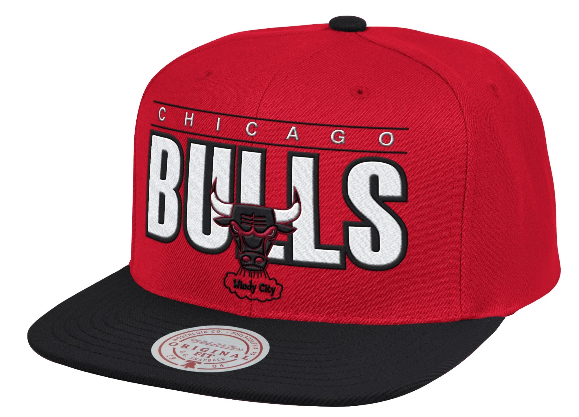 Chicago Bulls Black and Red Hardwood Classics Billboard Classic Mitchell & Ness Snapback Hat