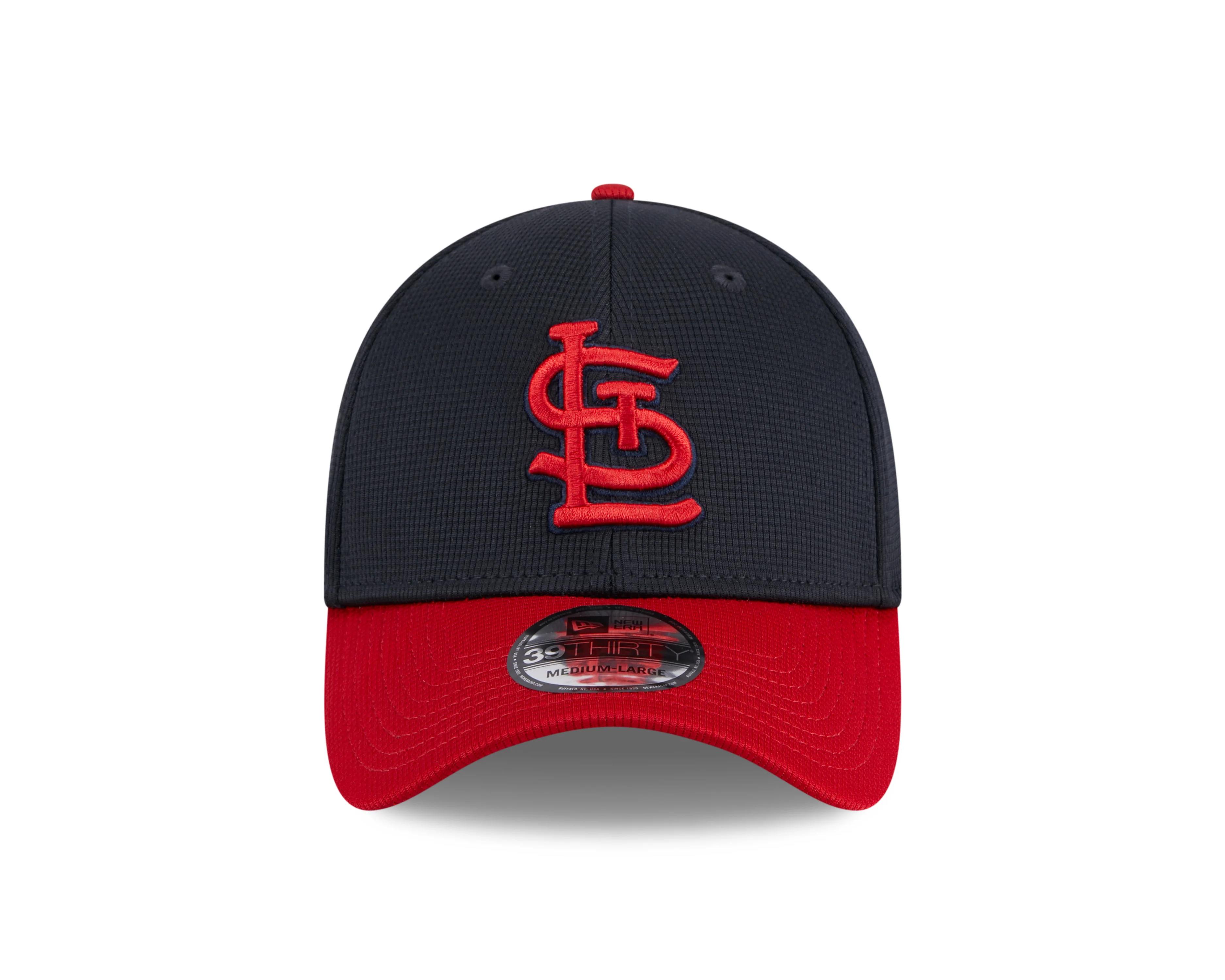 Men's St. Louis Cardinals New Era Batting Practice Navy/Red 39THIRTY Flex-Fit Hat