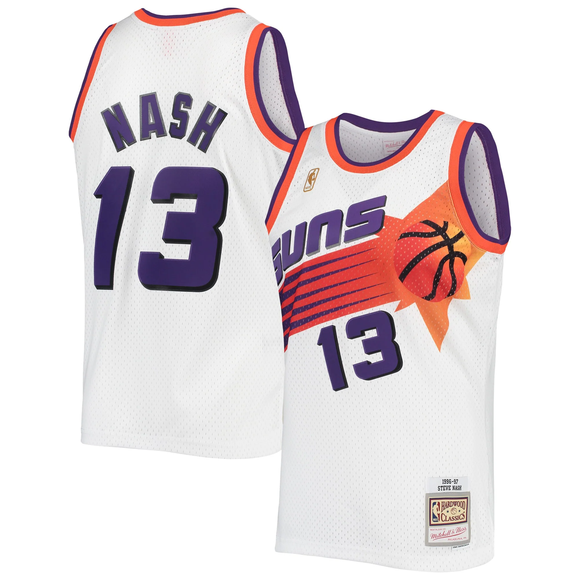 Men's Phoenix Suns Steve Nash Mitchell & Ness White 1996-97 Hardwood Classics Swingman Jersey