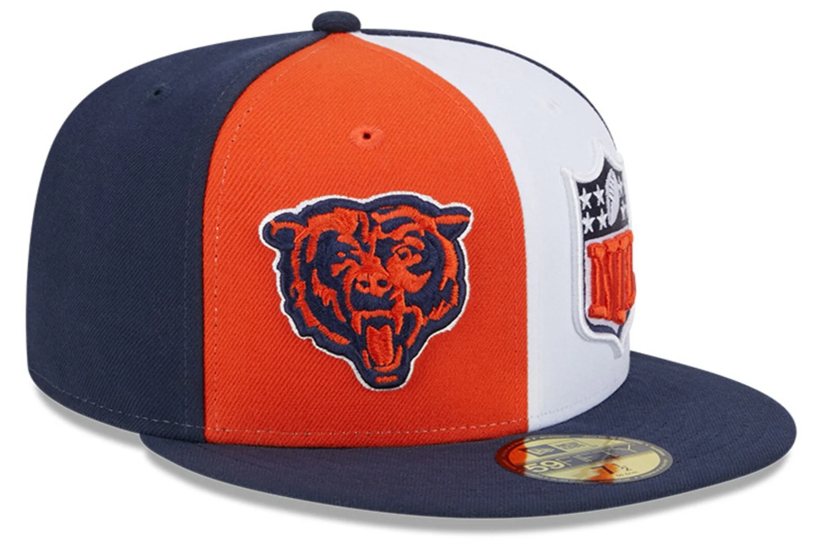 Chicago Bears 2023 Sideline Primary Logo Navy/Orange/White New Era 59FIFTY Fitted Hat